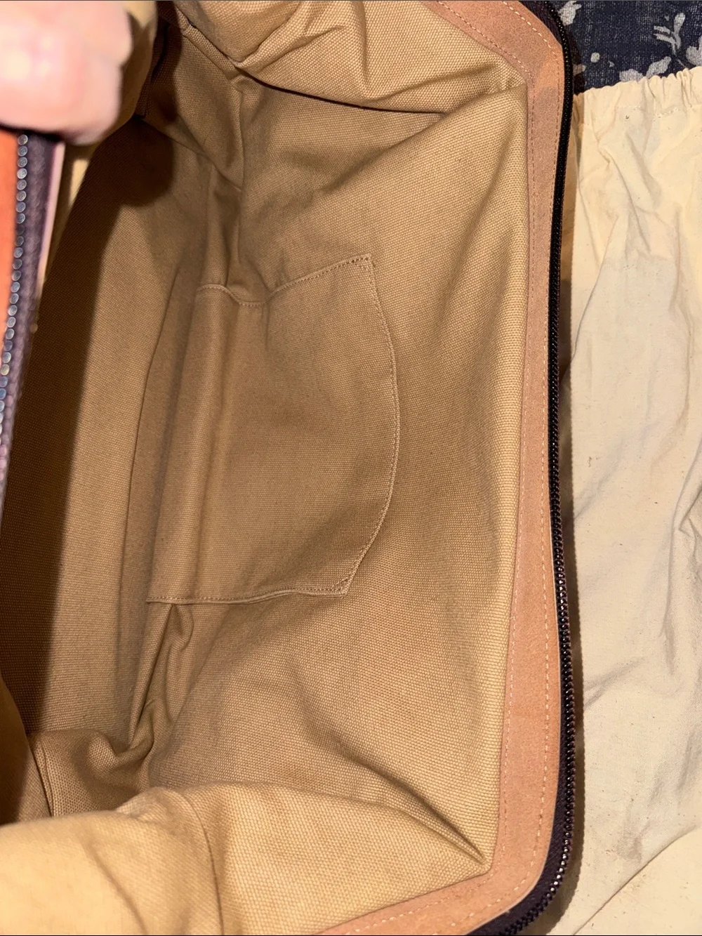 Duluth Trading Co Natural Canvas Tote with Black Logo